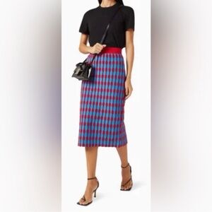TORY BURCH Bubble Stripe Skirt blue & red